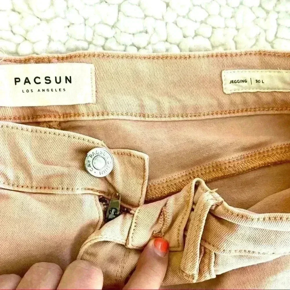 PACSUN Baby Pink Stretch Jegging Skinny Jeans Size 30L - Picture 6 of 6
